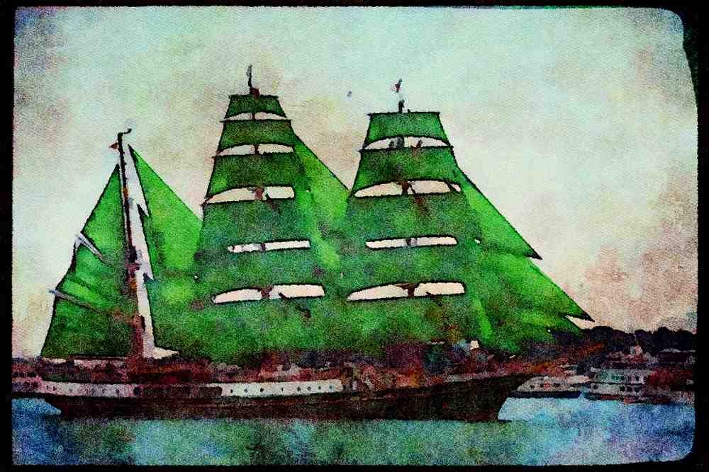 Tall Sail Boats Ship 257053 Alexandre Von Humboldt, Germany A4 Limited Edition Watercolour Print