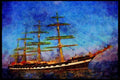 Tall Sail Boats Ship 257054 Kruzenshtern, Four masted Bark, Russia A4 Limited Edition Watercolour Print