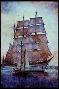 Tall Sail Boats Ship 257055 Gorch Fock II, Three masted Bark, Germany A4 Limited Edition Watercolour Print