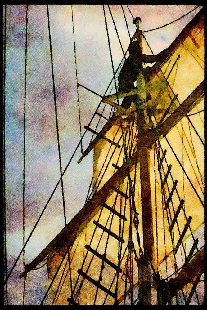Tall Sail Boats Ship 257057 American Sail Training Ass., Black Pearl A4 Limited Edition Watercolour Print