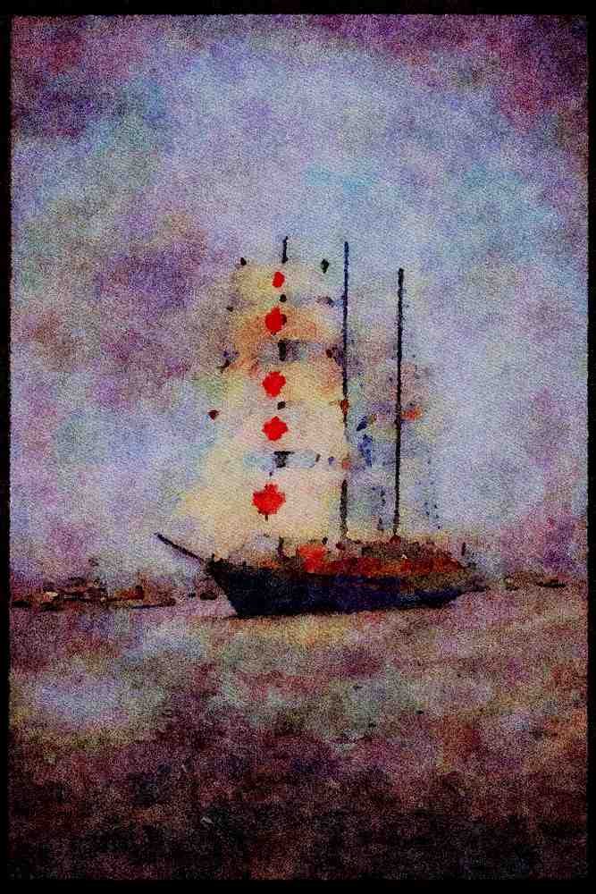 Tall Sail Boats Ship 257079 Concorida, Three masted Ketch, Canada A4 Limited Edition Watercolour Print