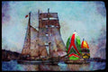 Tall Sail Boats Ship 257088 Dar Malodiezy, Square Rigged Ship, Poland A4 Limited Edition Watercolour Print