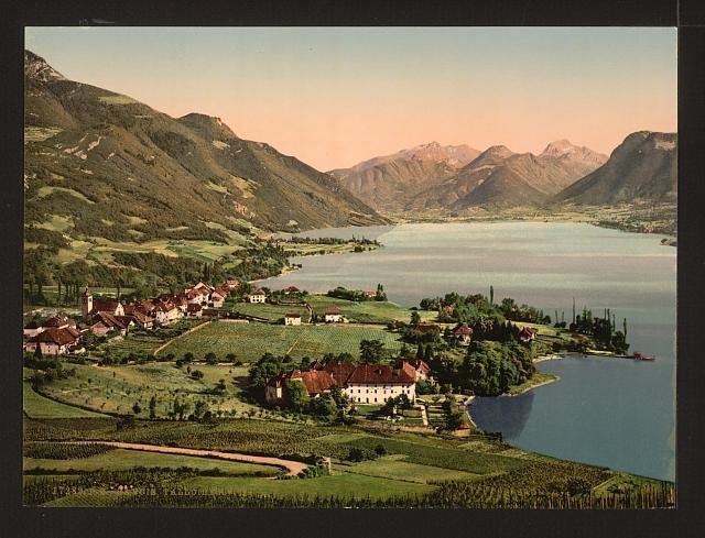 Talloires Annecy Vintage A4 Photo Print