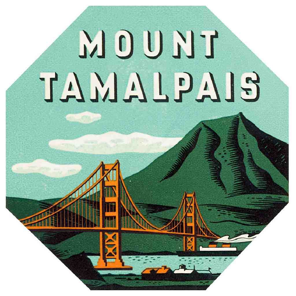 Tamalpais Luggage Label Vintage A4 Photo Print