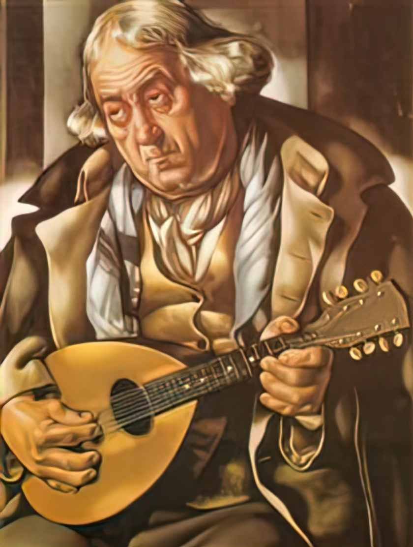 Tamara de Lempicka beggar with mandolin 1935 Art A4 Photo Print
