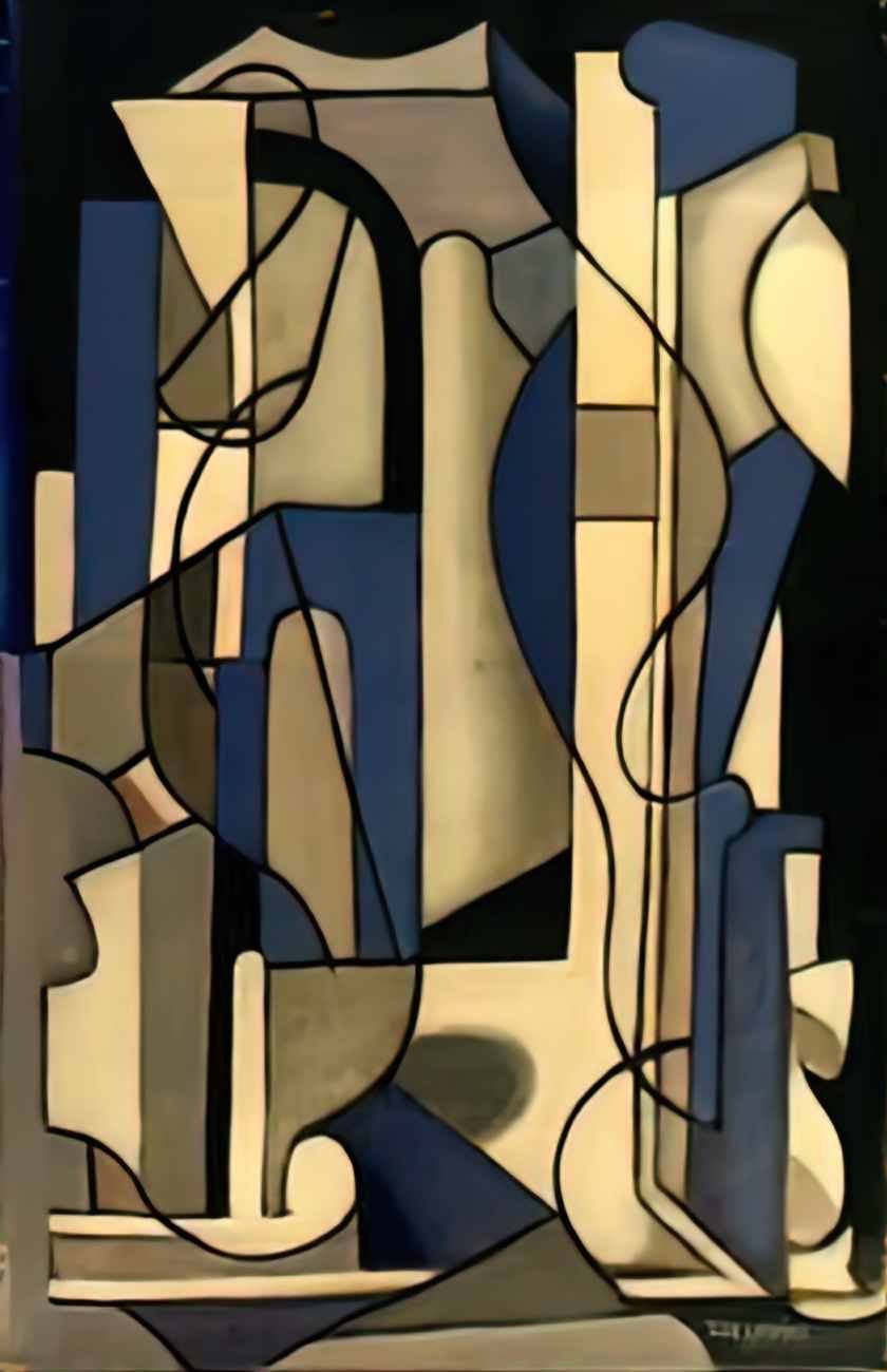 Tamara de Lempicka blue and black abstract composition 1953 Art A4 Photo Print