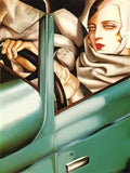 Tamara de Lempicka portrait in the green bugatti 1925 Art A4 Photo Print