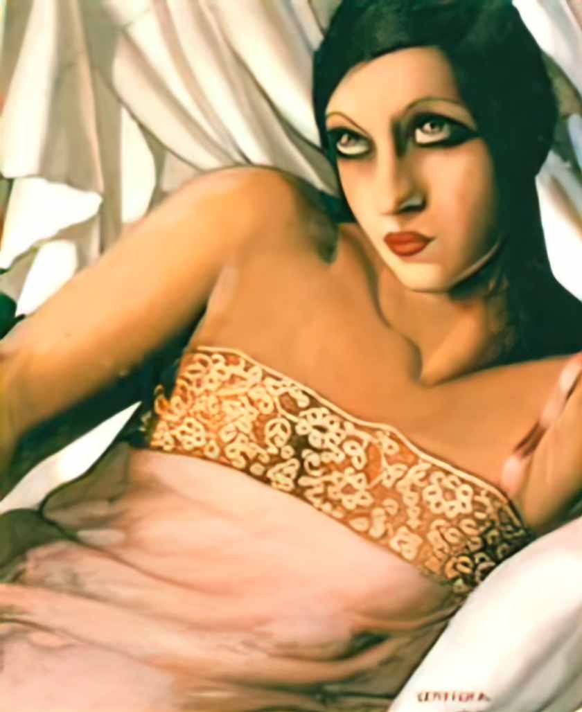 Tamara de Lempicka the pink shirt Art A4 Photo Print