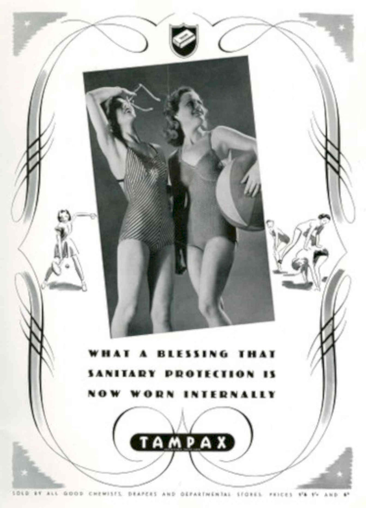 Tamax Protection Women 1940s Vintage Retro Advert Poster