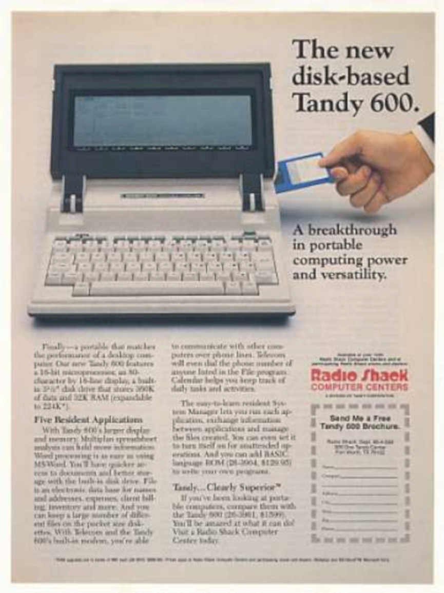 Tandy 600 Diskette Vintage Retro Advert Ads A4 Photo Print