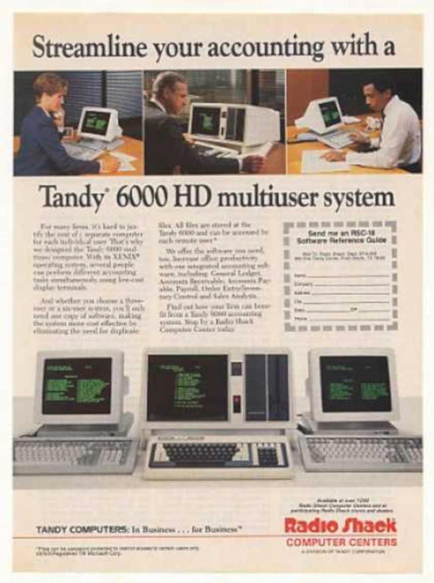 Tandy Computers 6000 Vintage Retro Advert Ads A4 Photo Print