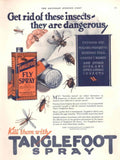 Tanglefoot Fly Spray 1930s Vintage Retro Advert Poster