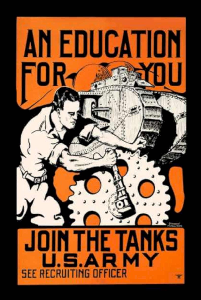 Tank Education Army Vintage Retro Advert Ads A4 Photo Print