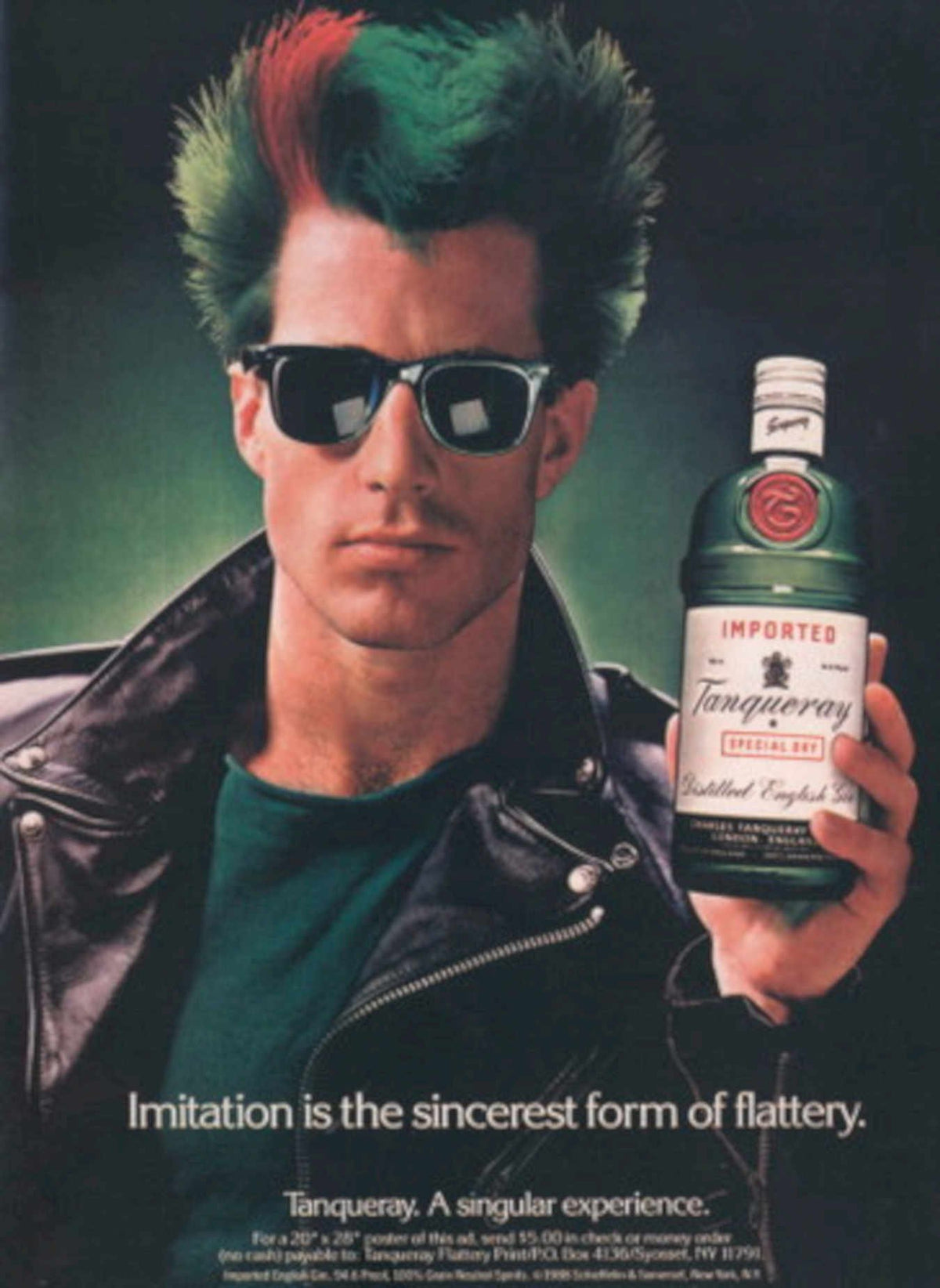 Tanqueray Gin Man 1980s Vintage Retro Advert
