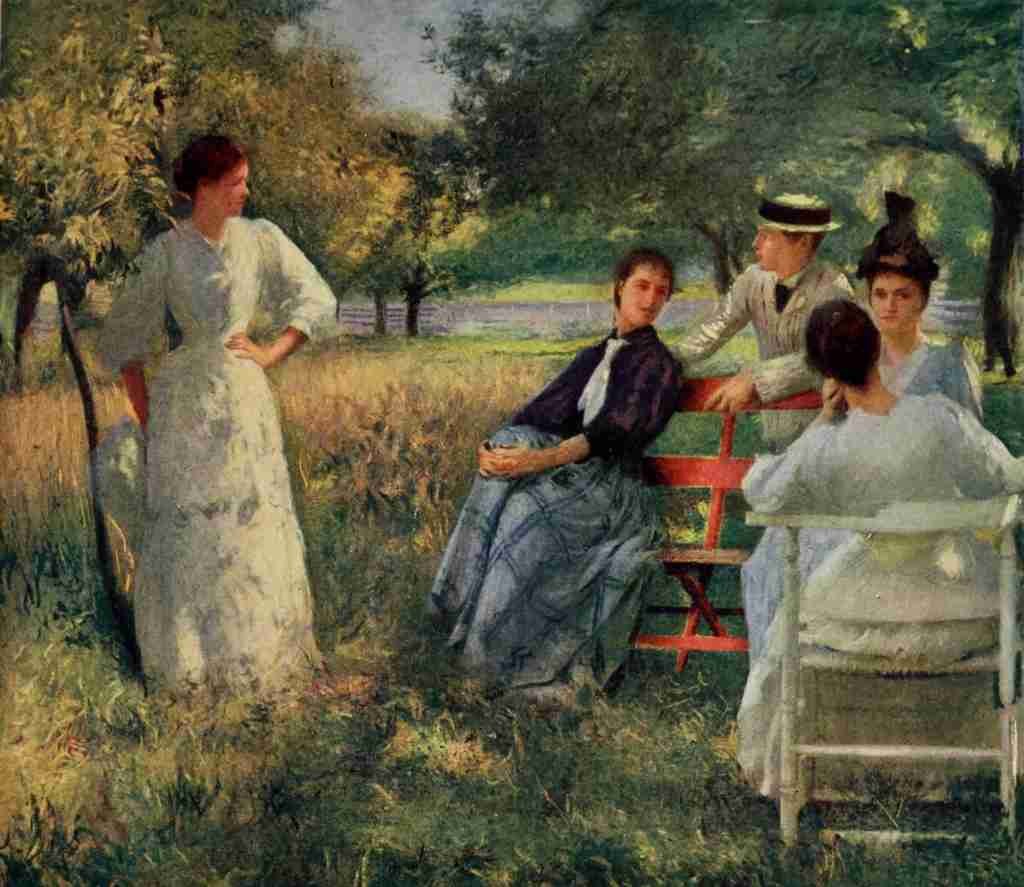 Tarbell Edmund C 1862 1938 Appletons Booklovers 1904 In the Orchard A4 Photo Print