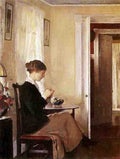 Tarbell Edmund Josephine Knitting 1916 A4 Photo Print