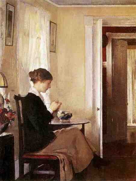 Tarbell Edmund Josephine Knitting 1916 A4 Photo Print