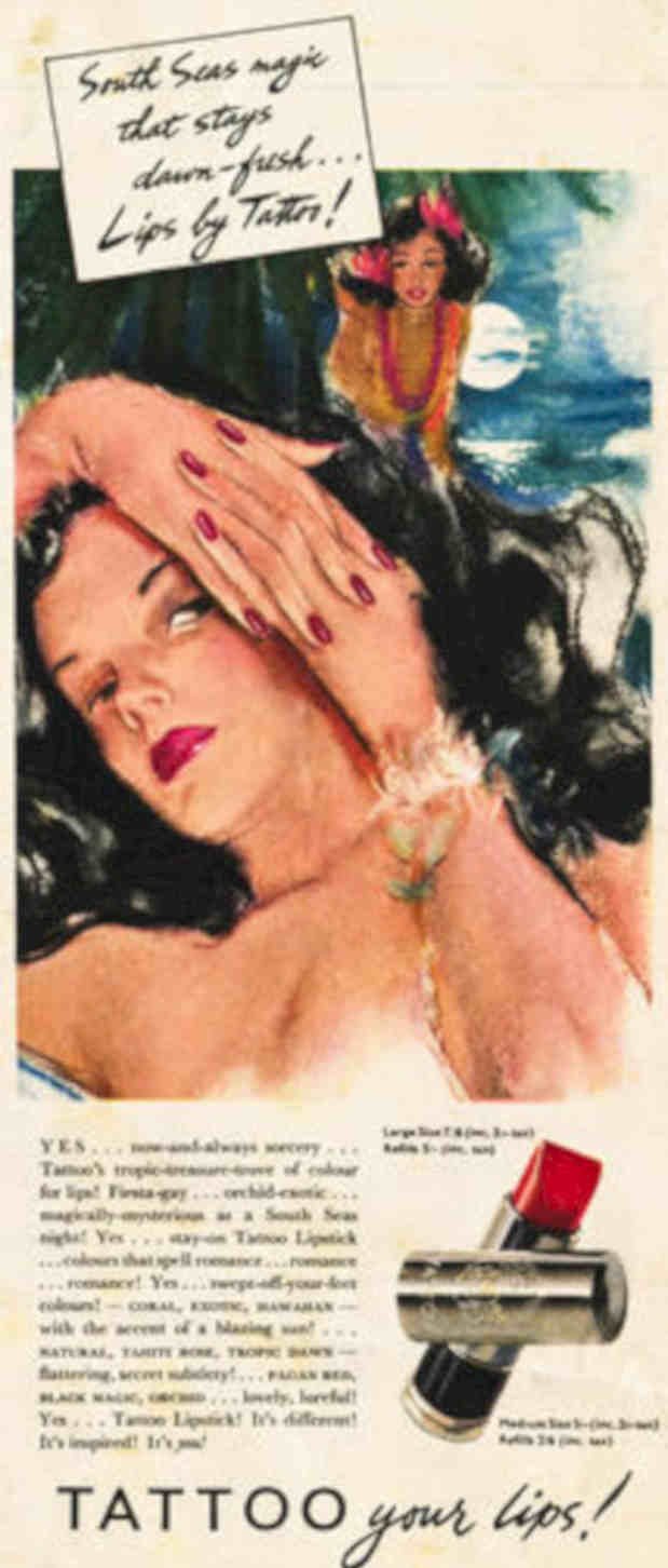 Tattoo Lips Magic Vintage Retro Advert Poster A4 Photo Print