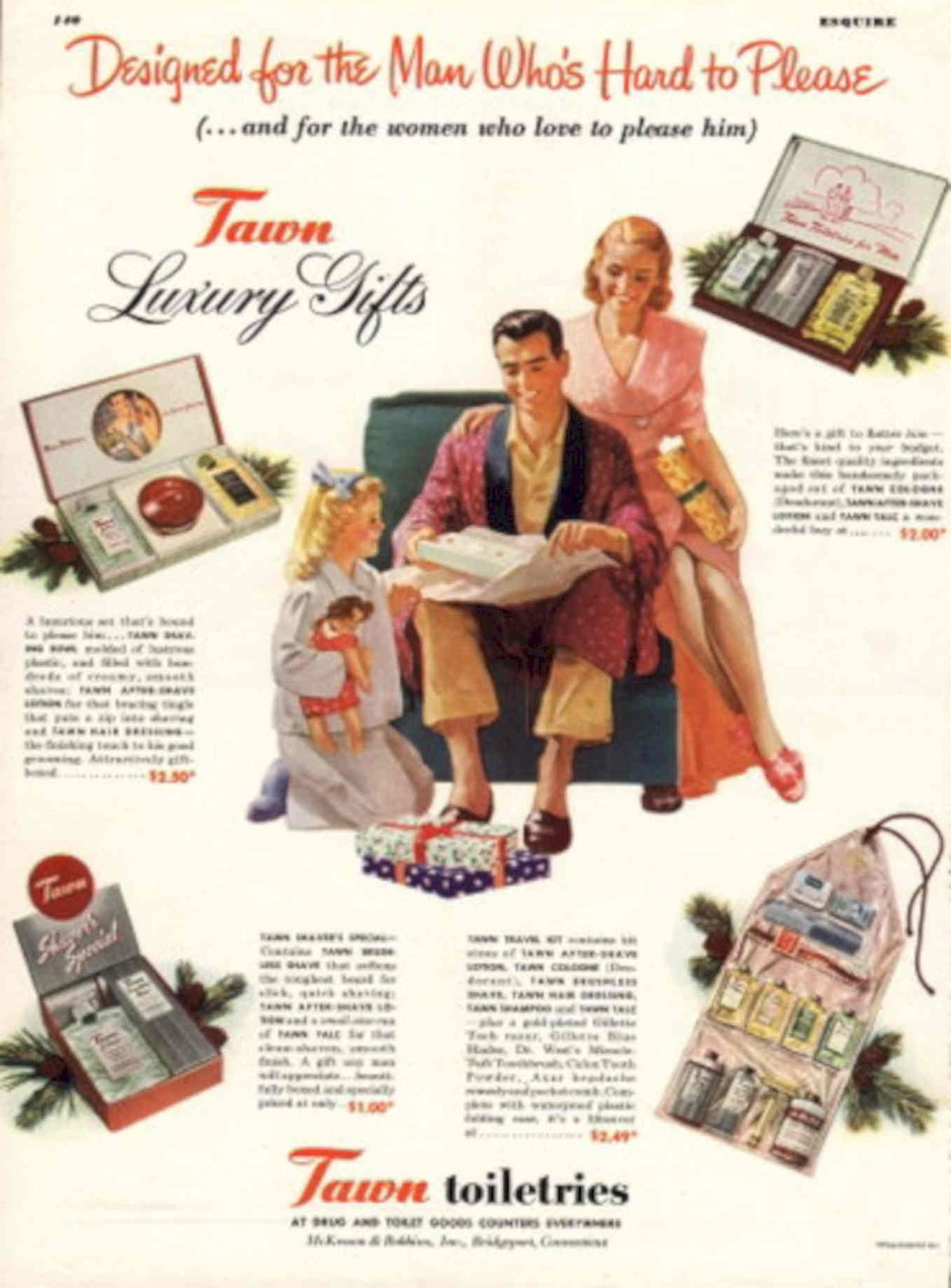 Taun Gifts Boxes 1950s Vintage Retro Advert Poster