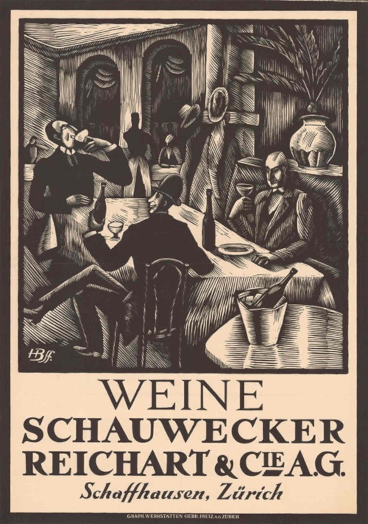 Tavern Wine Richart Vintage Retro Advert Poster