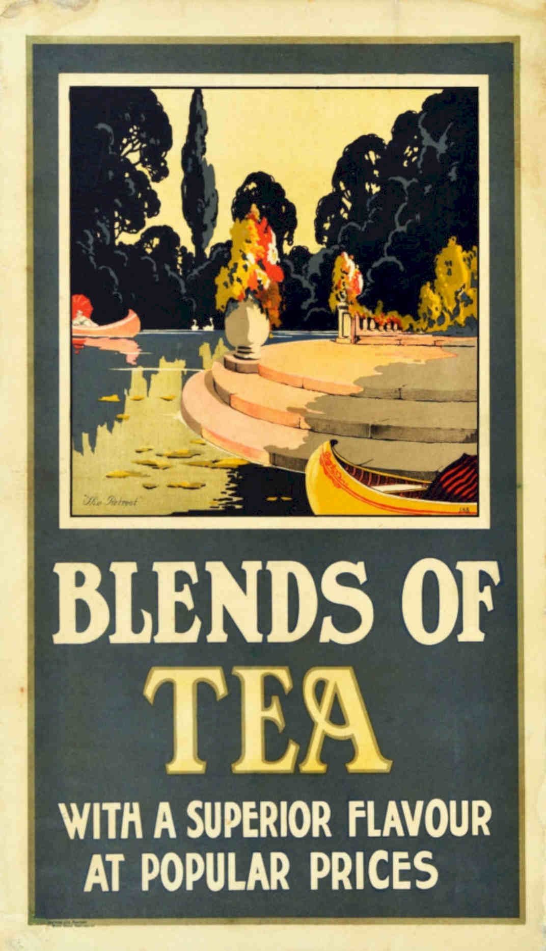 Tea Blends Lake Vintage Retro Advert Poster A4 Photo Print