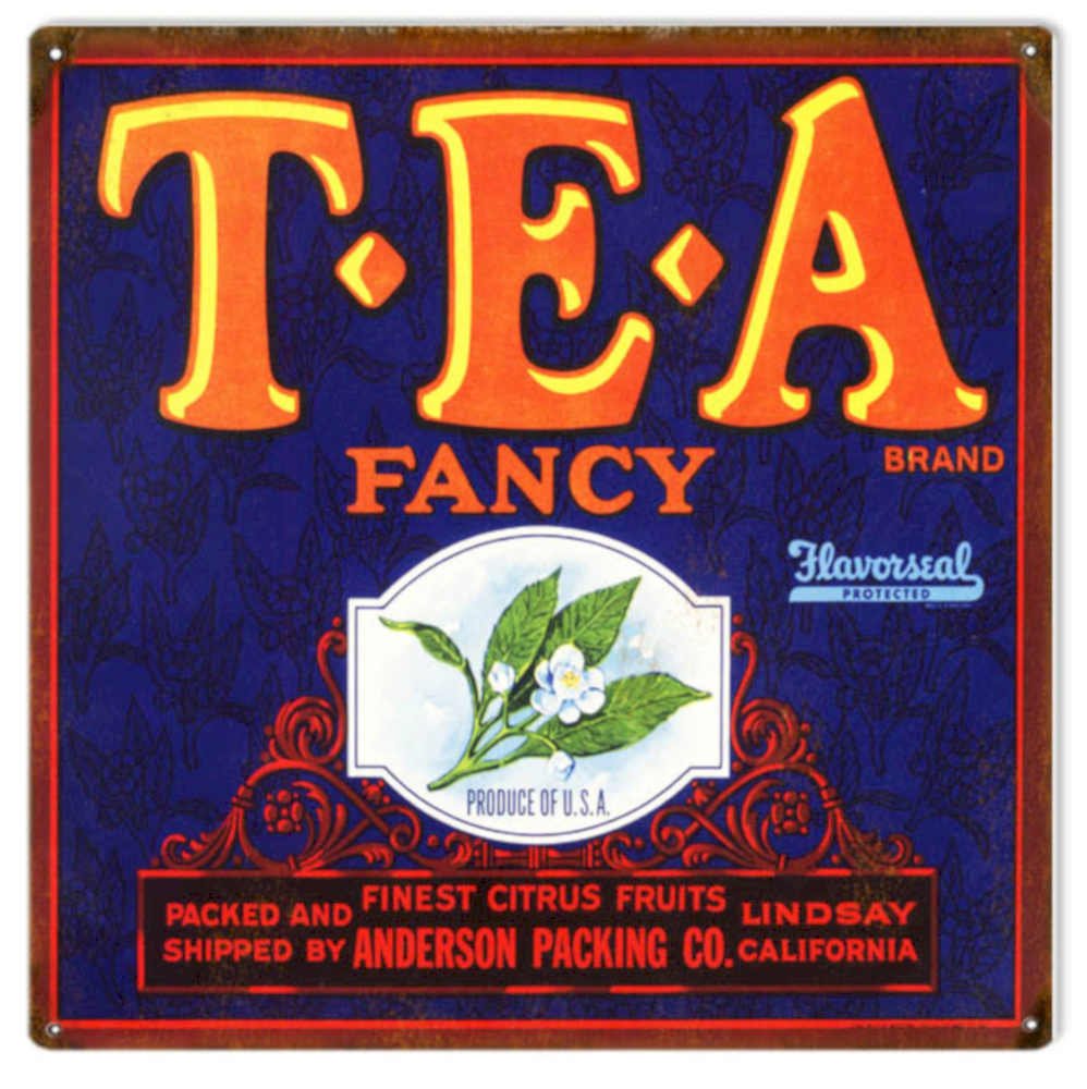 Tea Citrus Label Vintage Retro Advert Ads A4 Photo Print