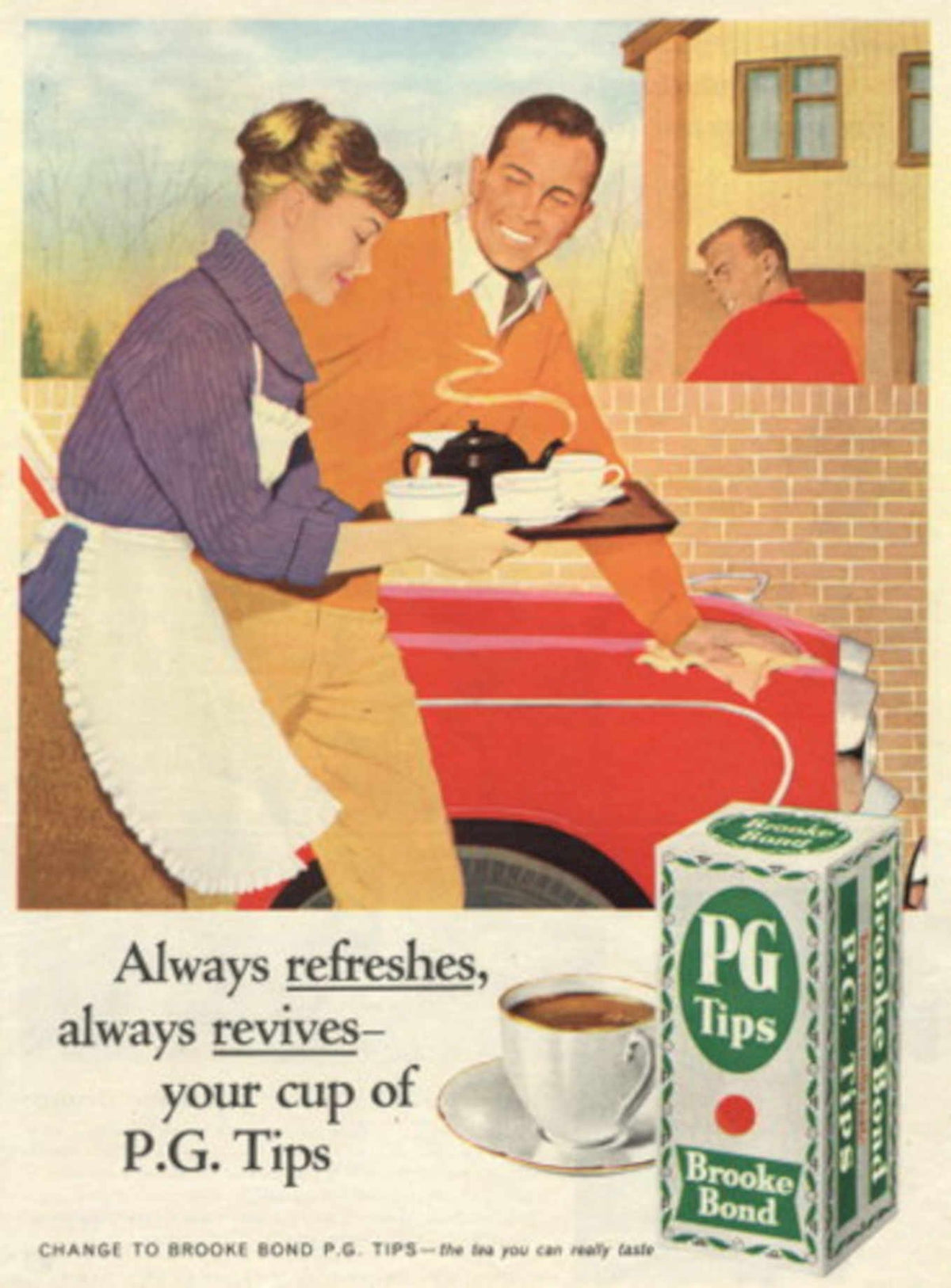 Tea Couple Tips 1970s Vintage Retro Advert