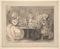 Tea Drinking Scene GB Cartoon Vintage Retro Advert Poster