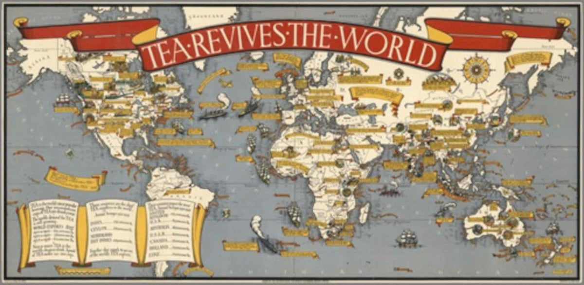 Tea Map India Vintage Retro Advert Poster
