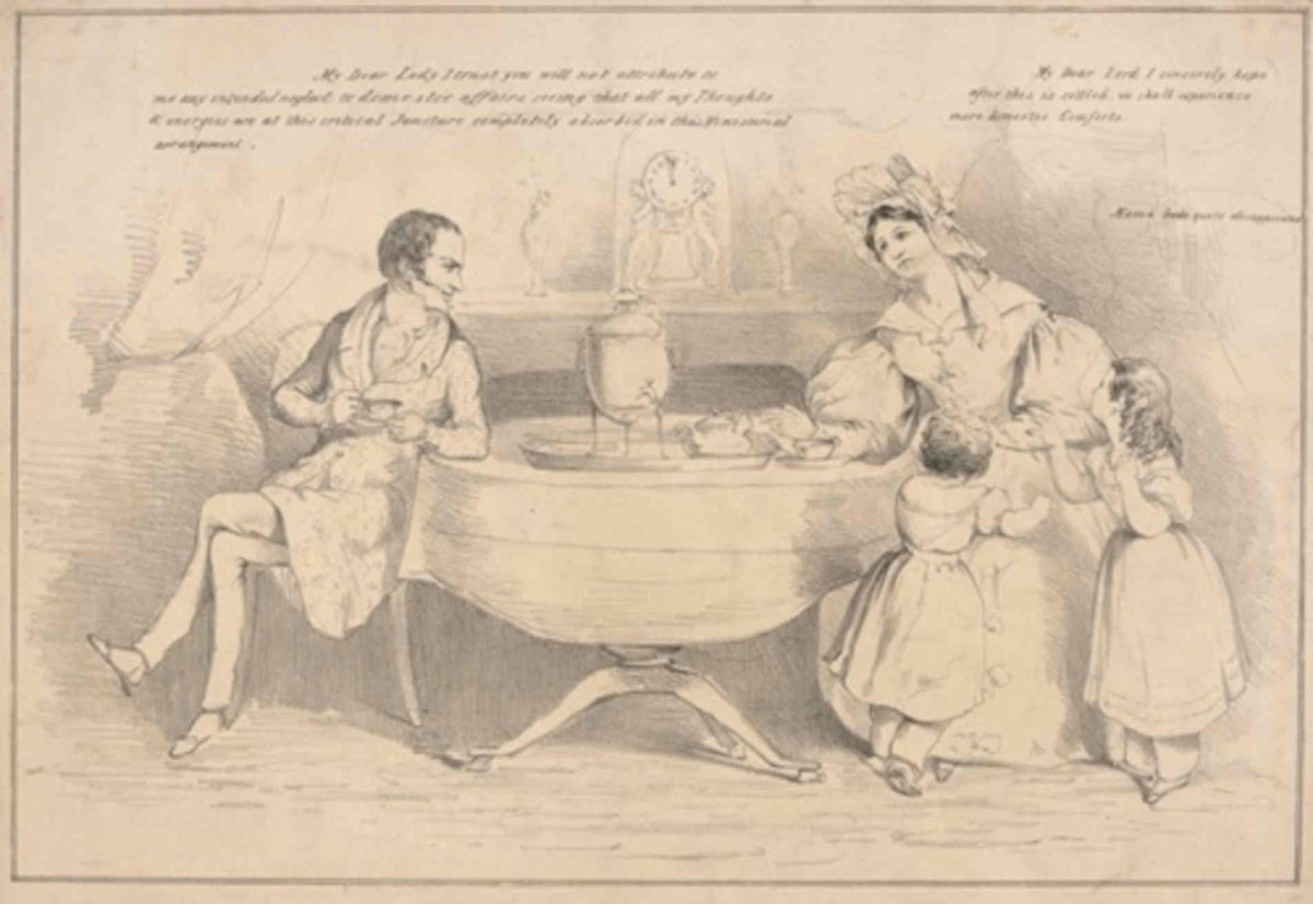 Tea Party Ladies GB Cartoon Vintage Retro Advert Poster