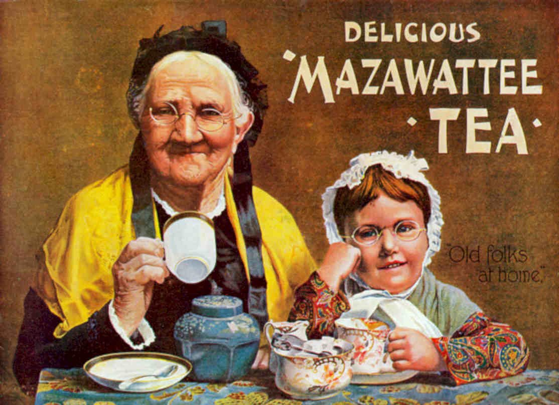 Tea Table Family Vintage Retro Advert Poster A4 Photo Print