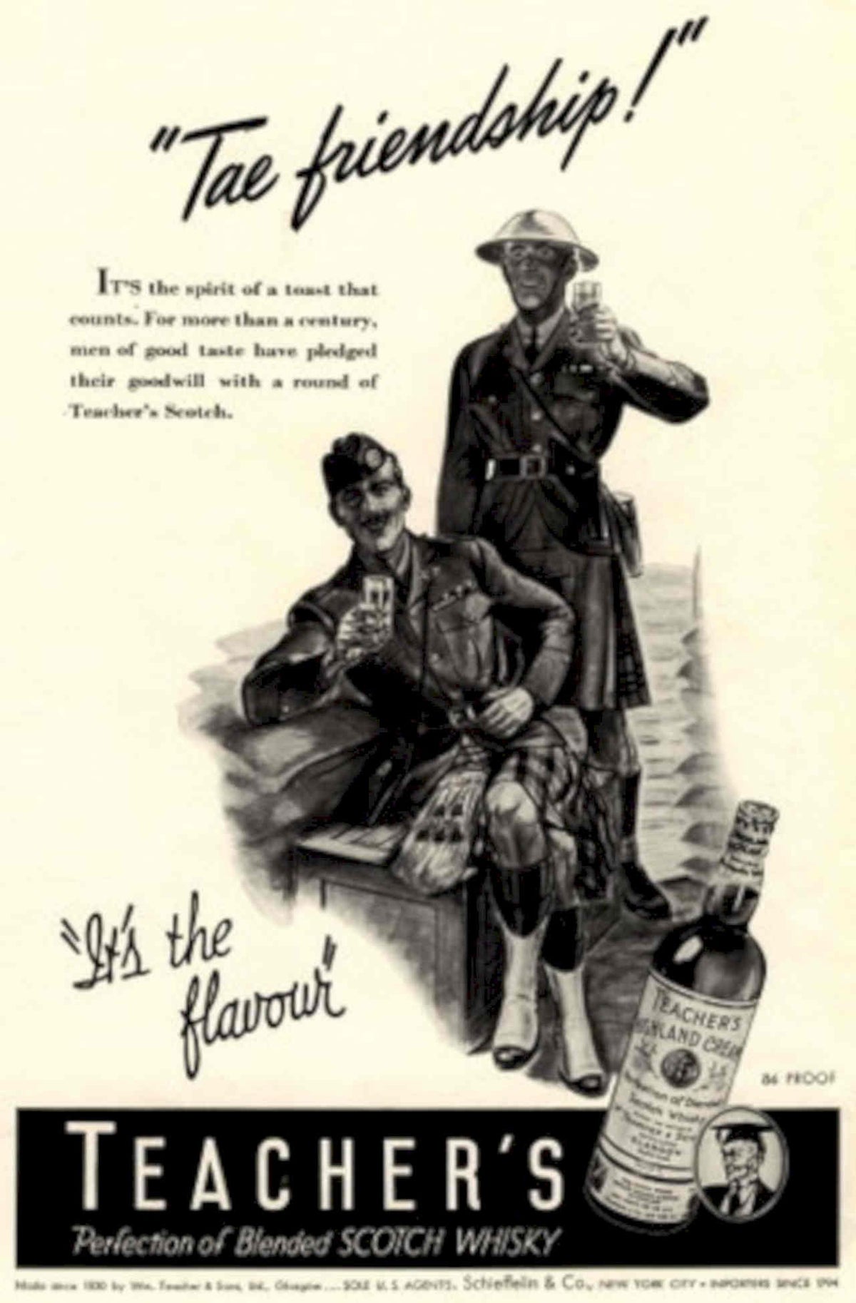 Teacher Scotch Soldiers 1940s Vintage Retro Advert Poster