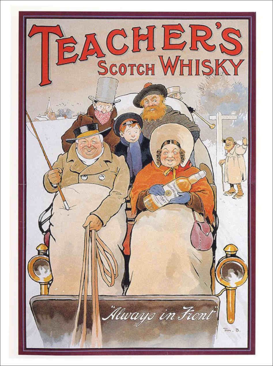 Teachers Whisky Advert 1900s Vintage Retro Advert Poster A4 Photo Print