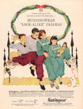Teal Pajamas Family 1950s Vintage Retro Advert Poster