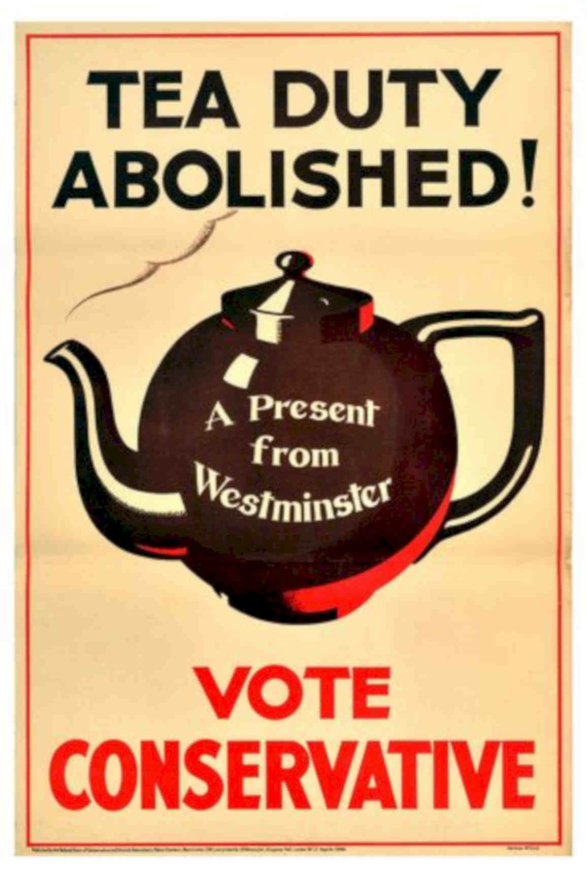 Teapot Westminster Vote Vintage Retro Advert Poster A4 Photo Print