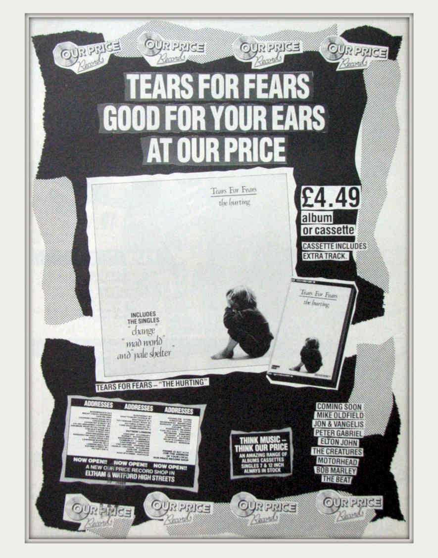 Tears Fears Flyer Vintage Retro Advert Poster A4 Photo Print