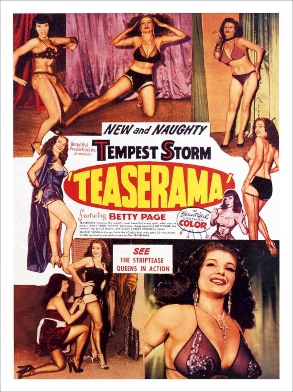 Teaserama Bettie Page Movie Poster Vintage Retro Advert Poster A4 Photo Print