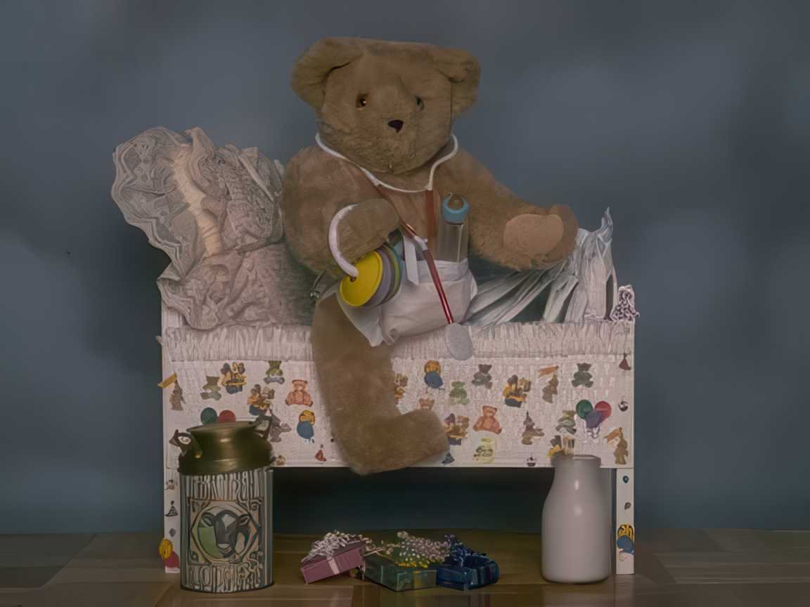 Teddy Bears Satged Teddy Bear Stilllife A4 Photo Print