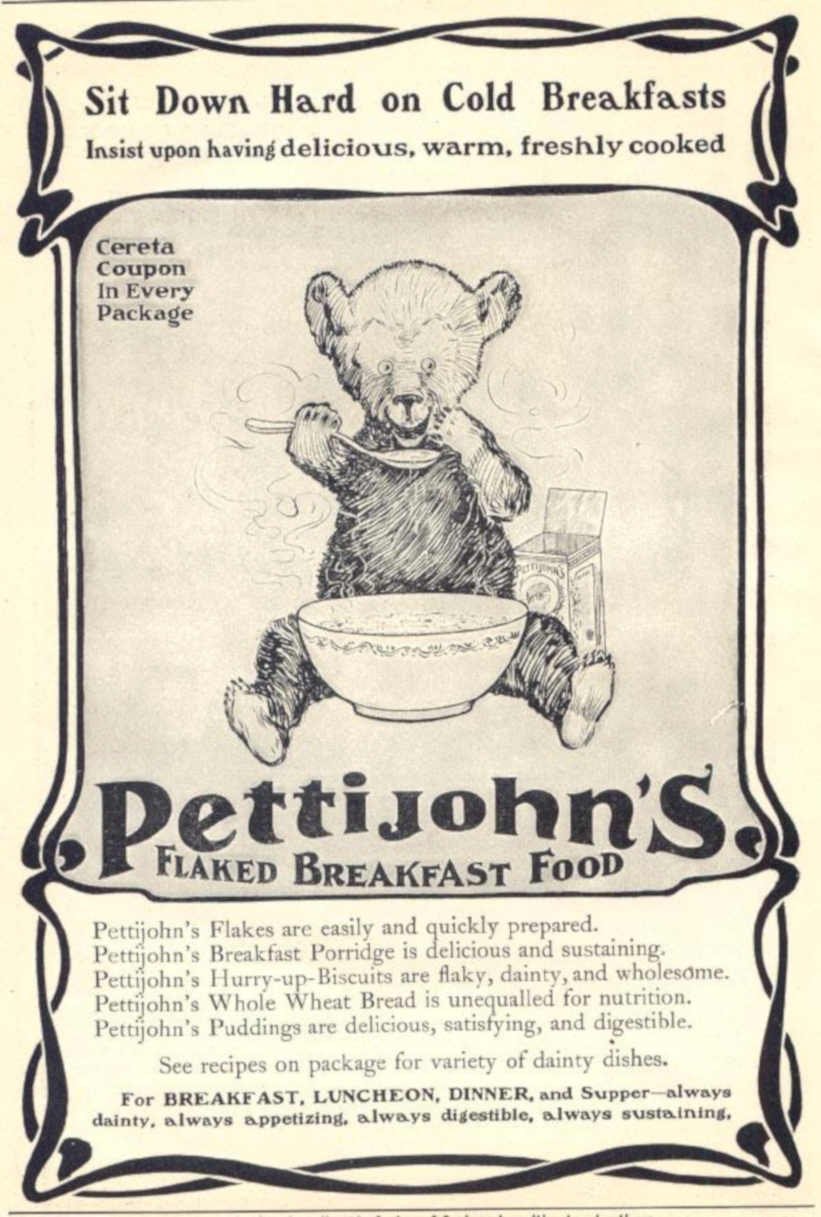 Teddy Breakfast Pettijohn 2 Vintage Retro Advert Ads A4 Photo Print