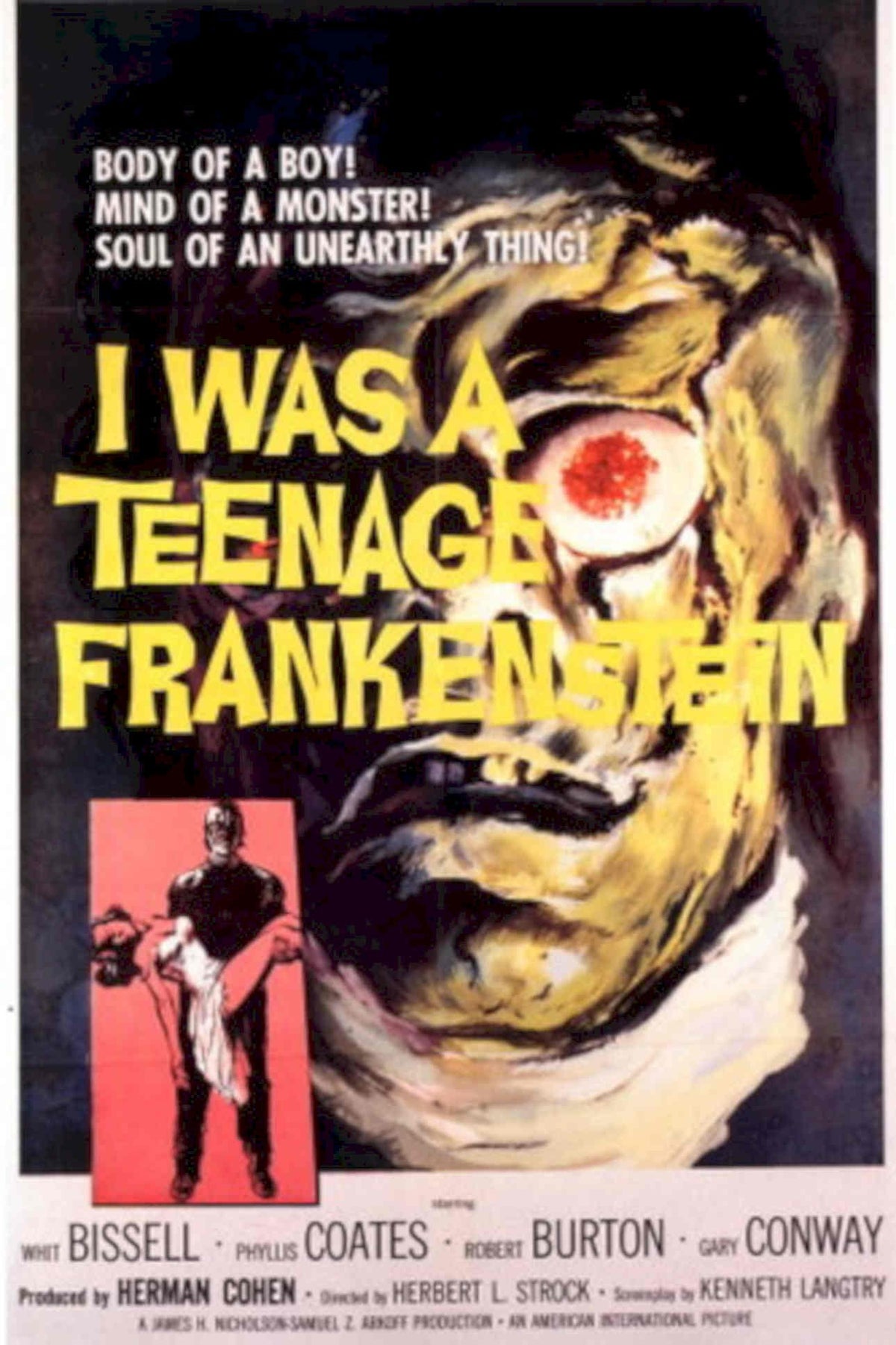 Teenage Frankenstein 1973 1950s Vintage Retro Advert Poster