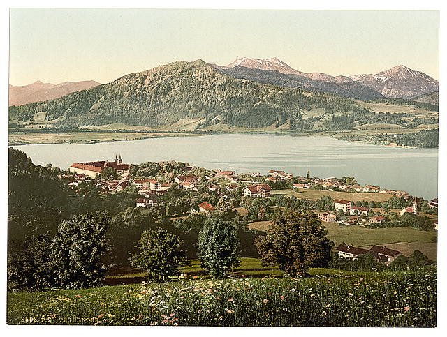 Tegernsee general view Upper Bavaria Vintage A4 Photo Print