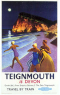 Teignmouth Devon Coast 1950s Vintage Retro Advert Poster