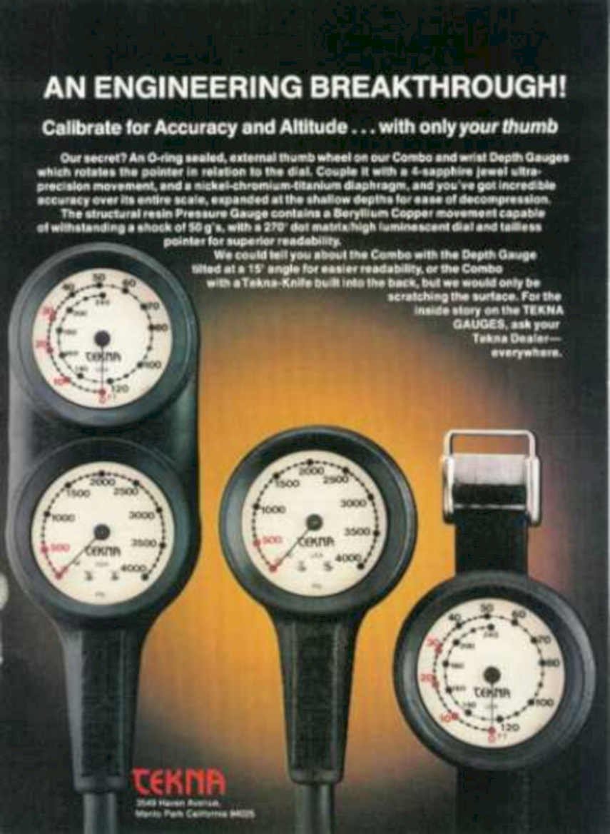 Tekna Dive Gauges Vintage Retro Advert Ads A4 Photo Print