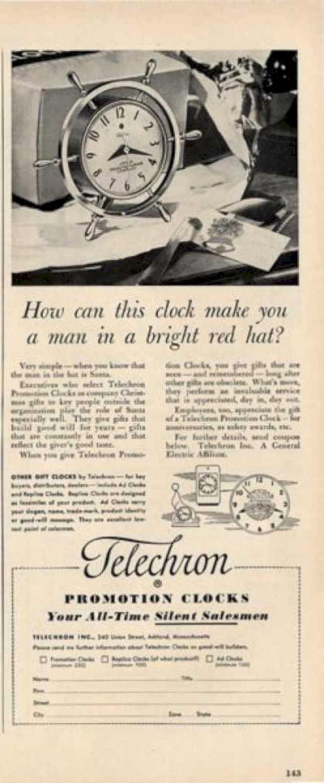 Telechron Clock Rug Vintage Retro Advert Ads A4 Photo Print