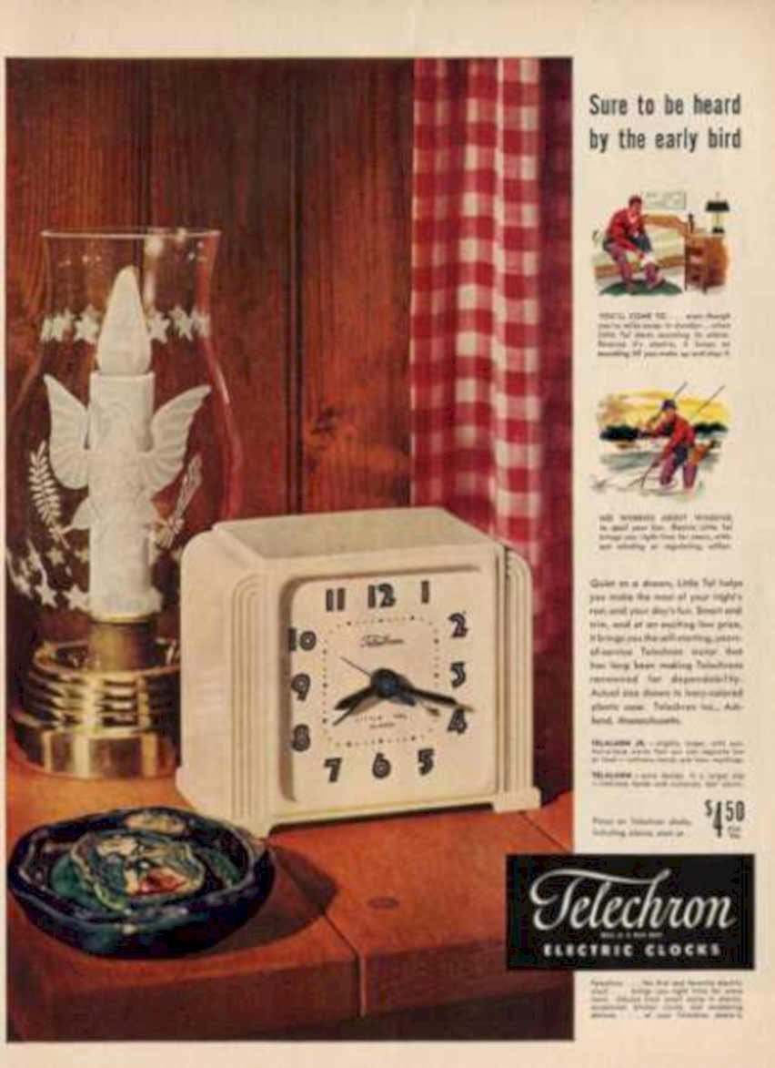 Telechron Clock Winter Vintage Retro Advert Ads A4 Photo Print