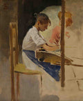 Telemaco Signorini Sketch for Straw Weavers at Settignano A4 Photo Print