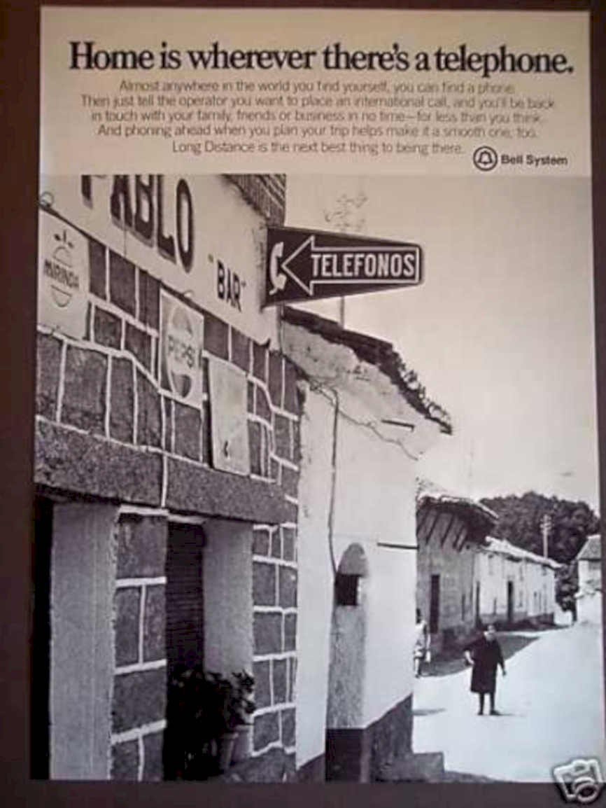Telephone Bar Street Vintage Retro Advert Ads A4 Photo Print
