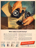 Telephone Box System 1940s Vintage Retro Advert Poster