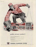 Telephone Repairman 1950 Vintage Retro Advert Ads A4 Photo Print