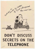 Telephone Secrets Warning American World War II Advert Poster
